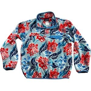 Patagonia Synchilla Hawaiian Mano Snap-T Fleece Pullover Dusk Blue RARE Limited